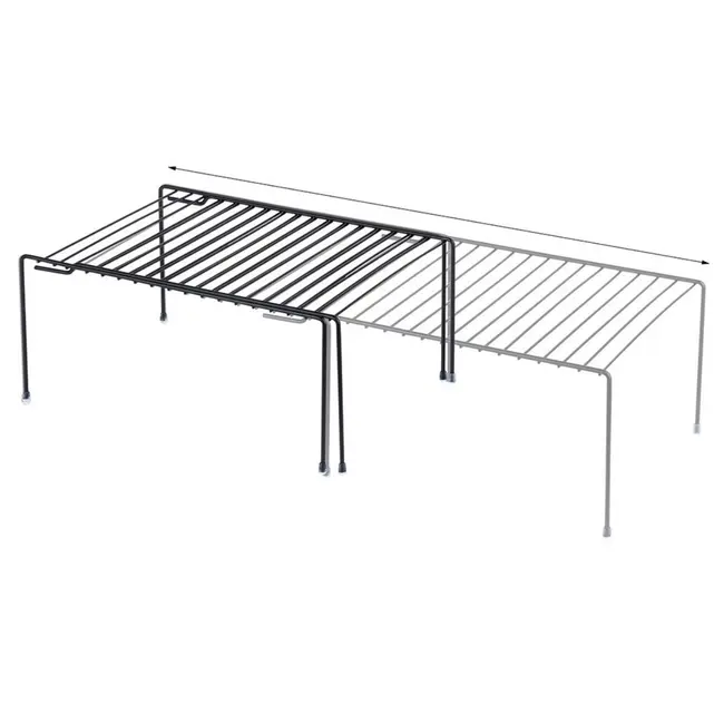 Ausziehbares schwarzes Küchenregal 34,5–48 × 25 × 15 cm