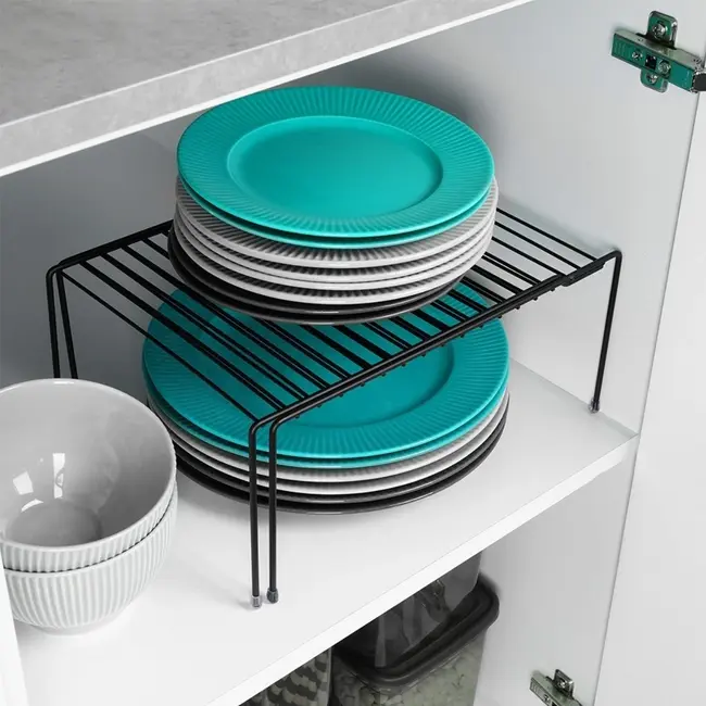 Expandable Black Kitchen Shelf 34.5–48 × 25 × 15 cm