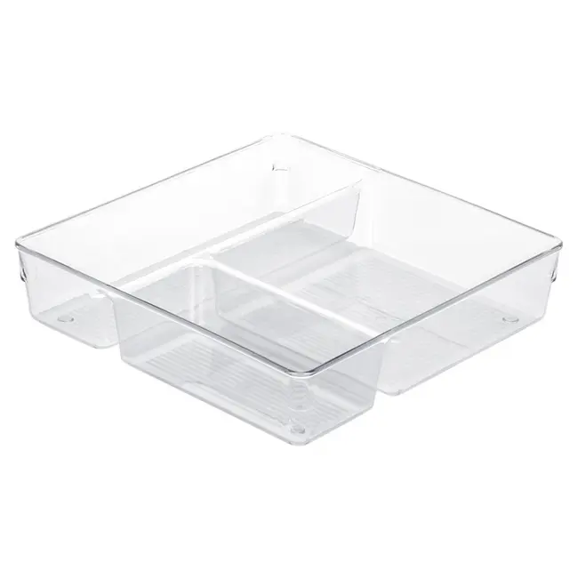 Transparenter Schubladen-Organizer 23 × 23 × 5,5 cm – 3 Fächer