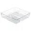 Transparenter Schubladen-Organizer 23 × 23 × 5,5 cm – 3 Fächer