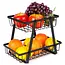 Black 2-Tier Fruit & Vegetable Basket 28 × 17.5 × 21 cm