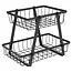 Black 2-Tier Fruit & Vegetable Basket 28 × 17.5 × 21 cm