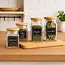 Self-adhesive black labels for jars and bottles – 24 pcs