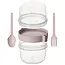 Yoghurtbeker met lepel, vork en toppingbakje – 370 ml