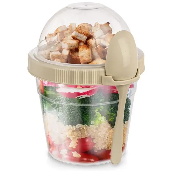 Yoghurtbeker met lepel en toppingbakje – 400 ml