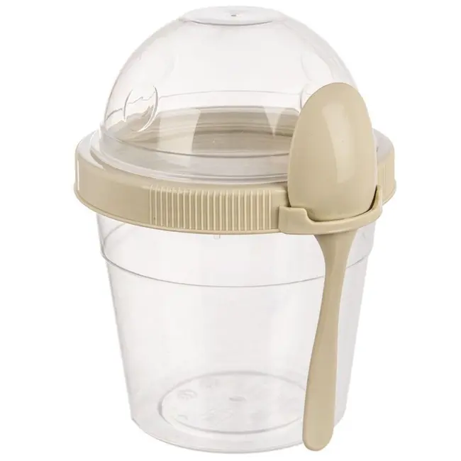 Yoghurtbeker met lepel en toppingbakje – 400 ml