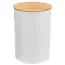 White metal storage canister with bamboo lid – 1.3 litre