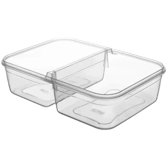 Kunststoff-Lunchbox mit 2 Fächern und Dichtung – 2 Liter