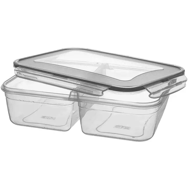 Kunststoff-Lunchbox mit 2 Fächern und Dichtung – 2 Liter