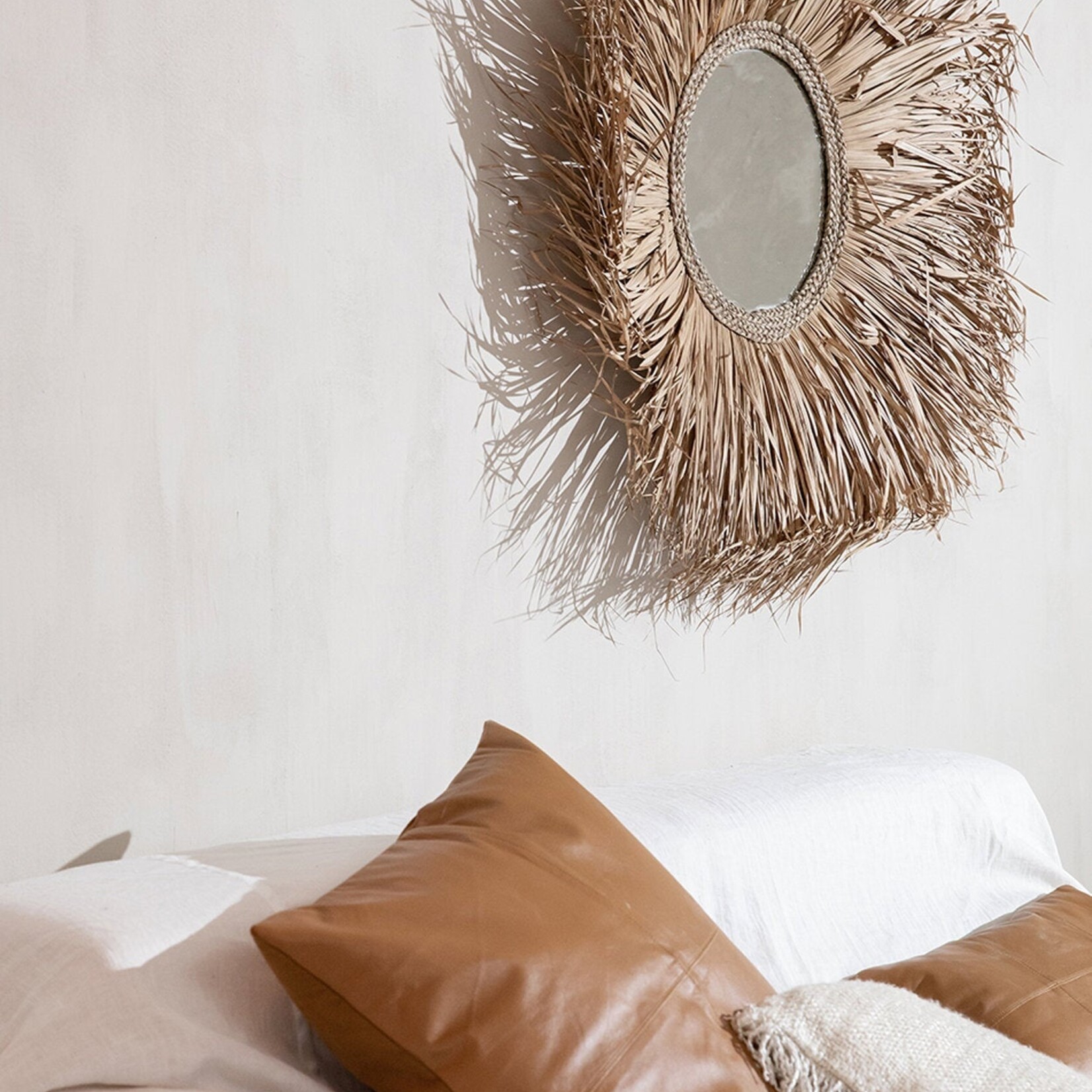 Bazar Bizar Antwerp The Four Panel Leather Cushion Cover - Camel - 60x60