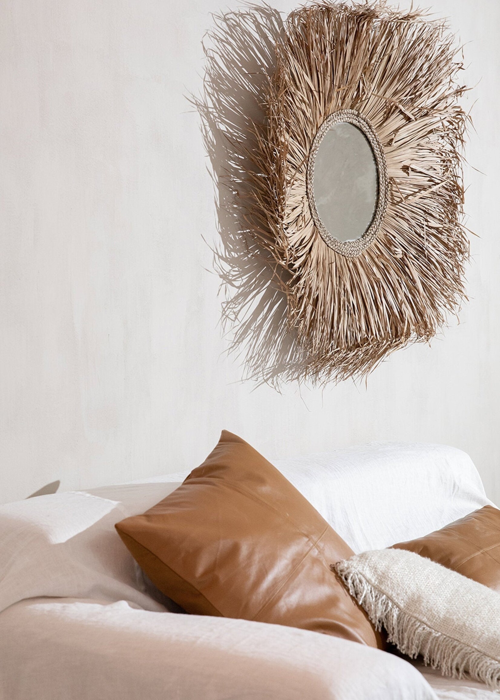 Bazar Bizar Antwerp The Four Panel Leather Cushion Cover - Camel - 60x60