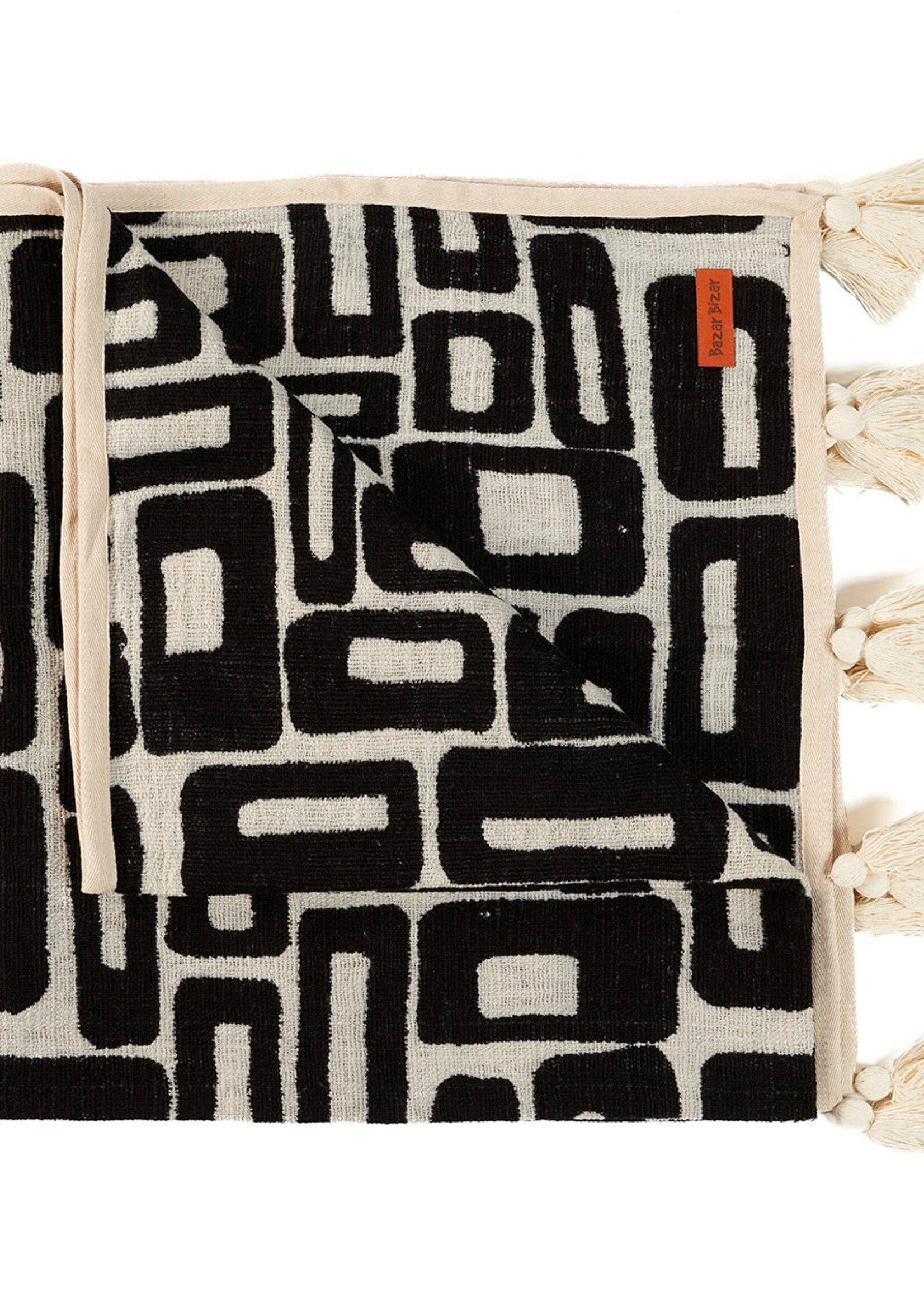 Bazar Bizar Antwerp The Aztec Bed Throw - Natural Black