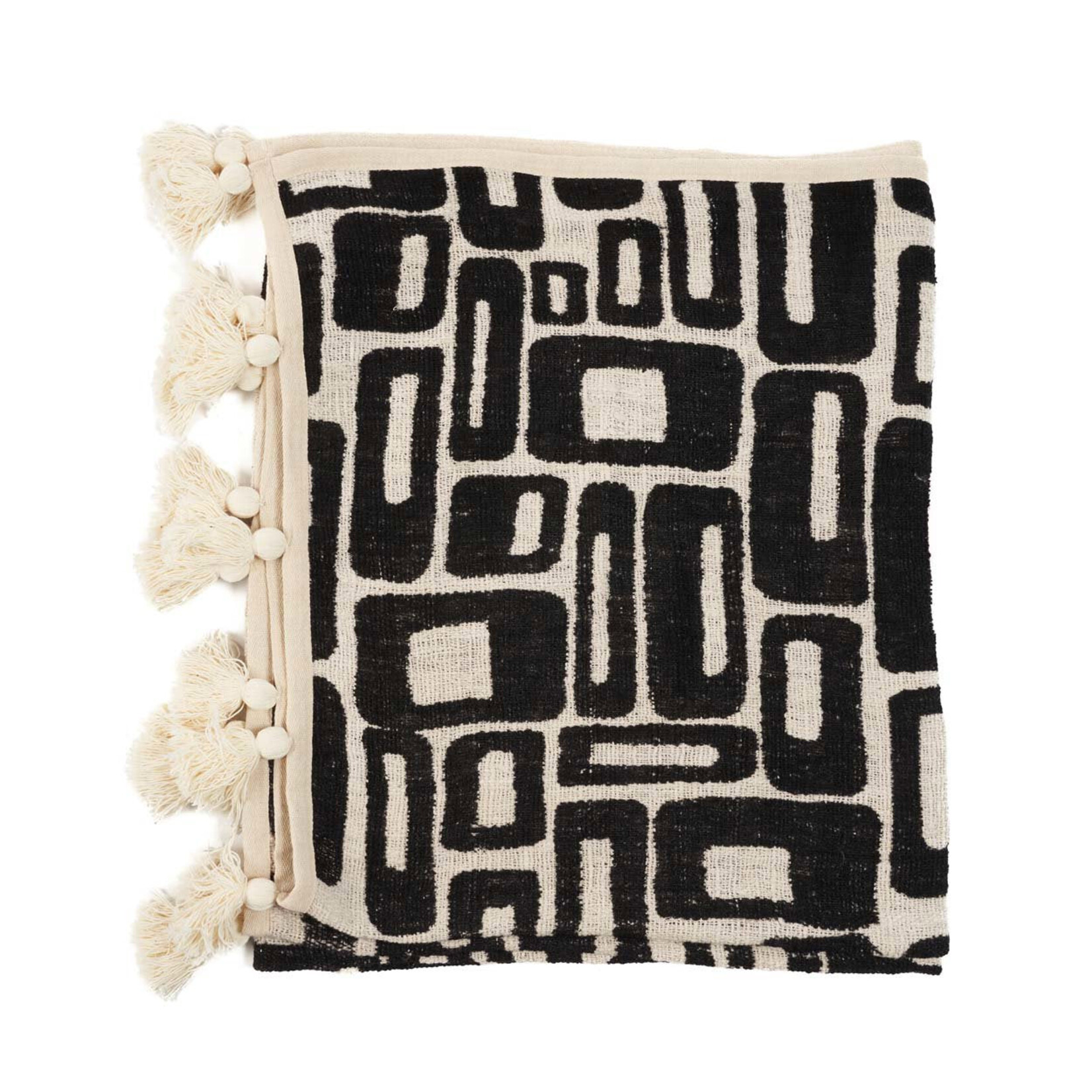 Bazar Bizar Antwerp The Aztec Bed Throw - Natural Black