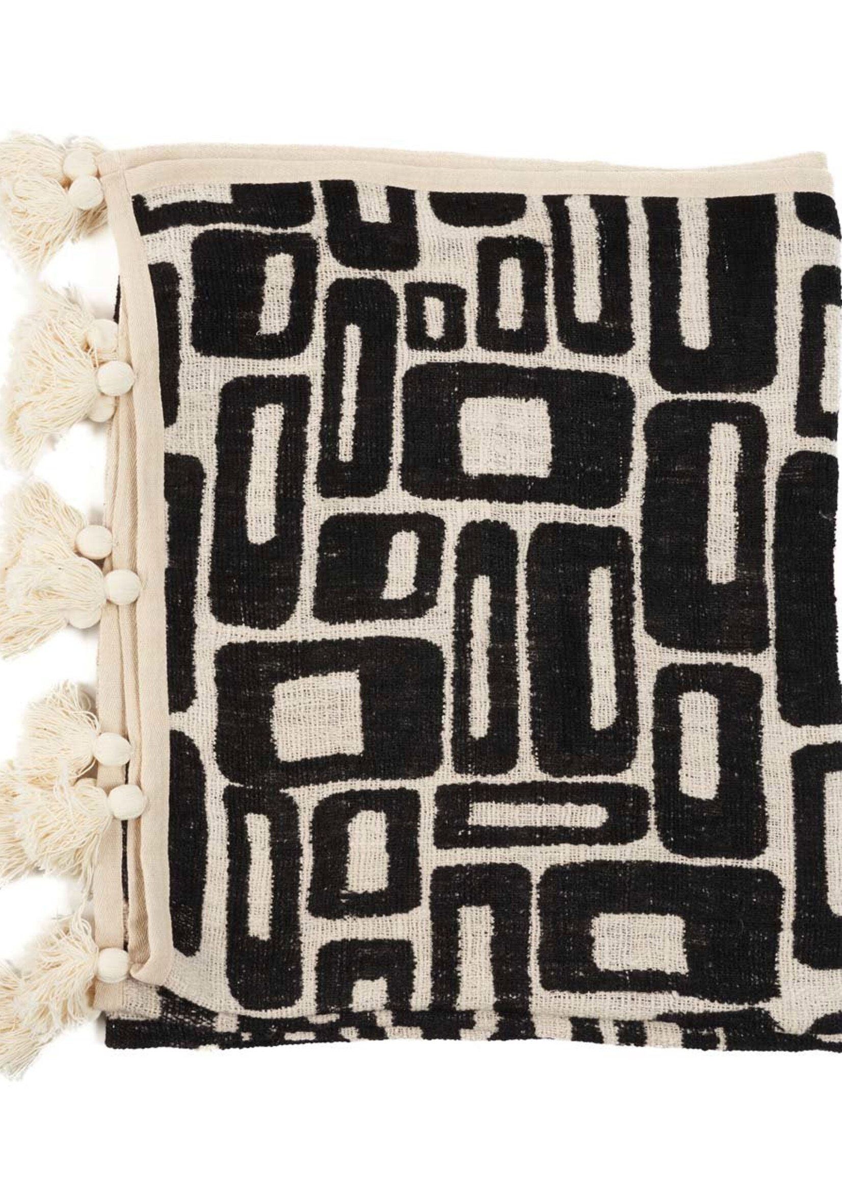 Bazar Bizar Antwerp The Aztec Bed Throw - Natural Black