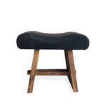 Bazar Bizar Antwerp The Suar Stool with Leather - Natural Black
