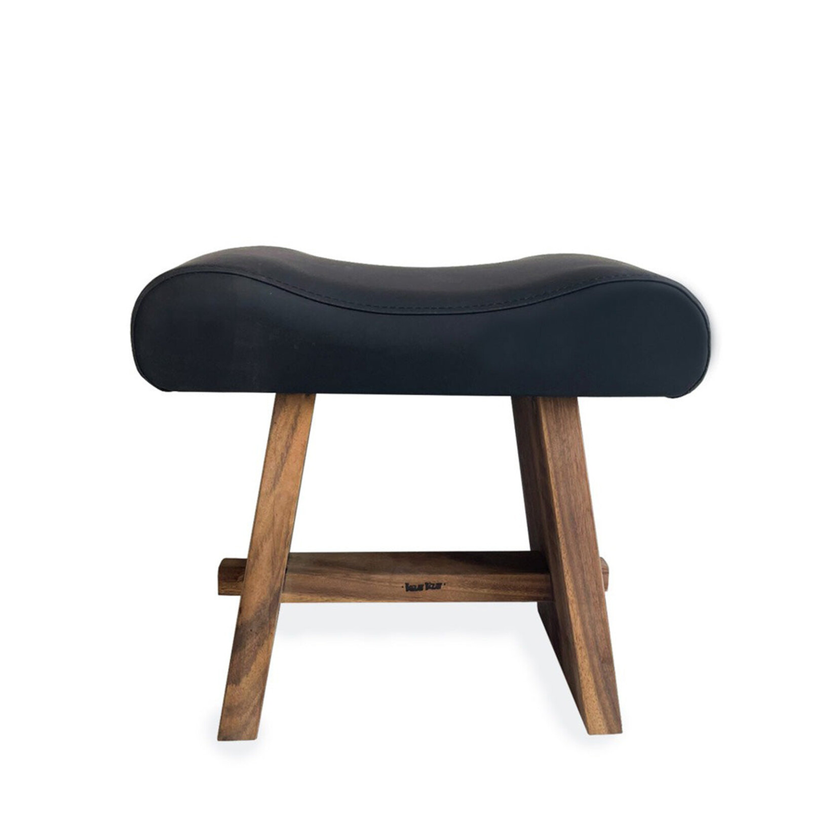Bazar Bizar Antwerp The Suar Stool with Leather - Natural Black