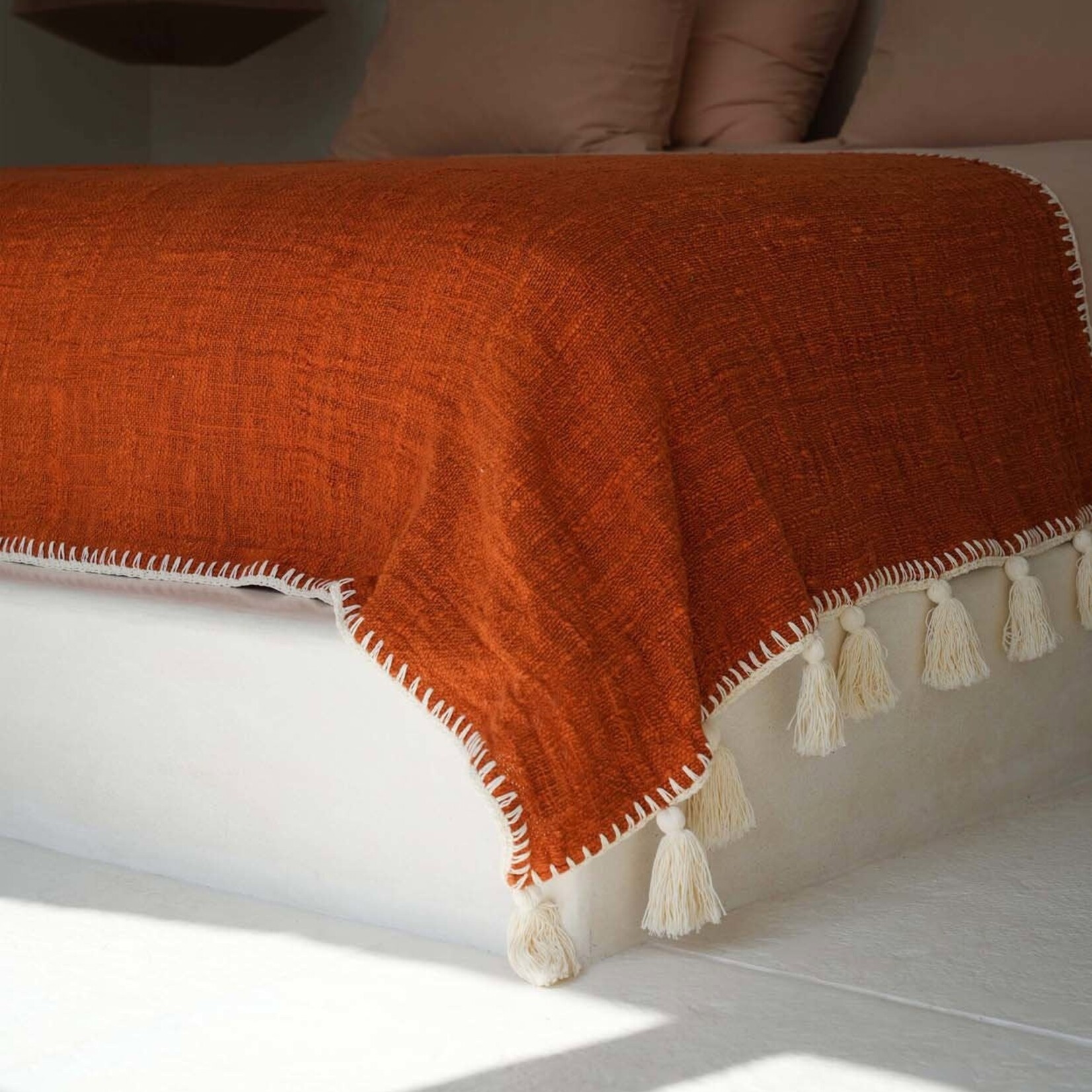 Bazar Bizar Antwerp The Stitch Bed Throw - Terracotta