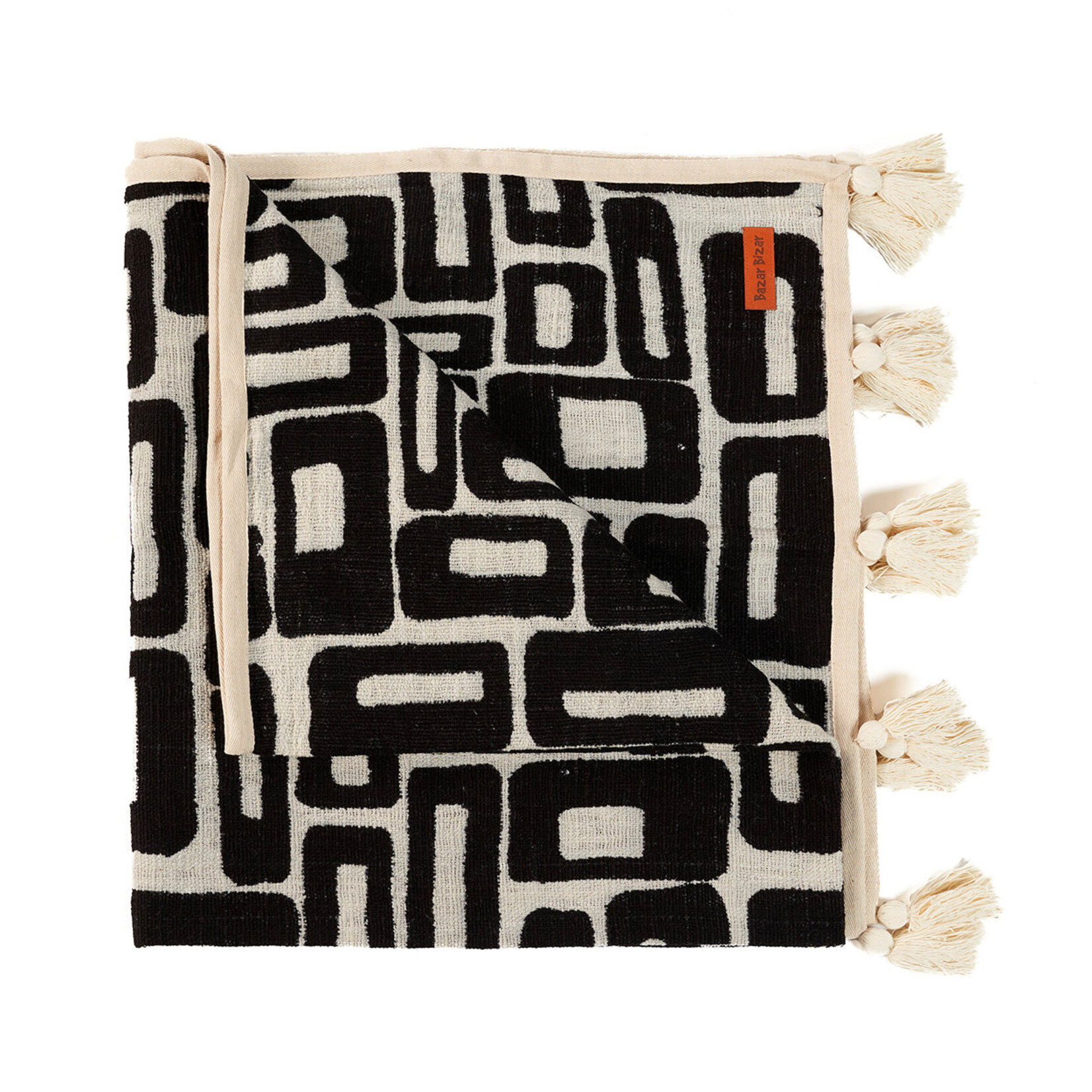 Bazar Bizar Antwerp The Aztec Bed Throw - Natural Black