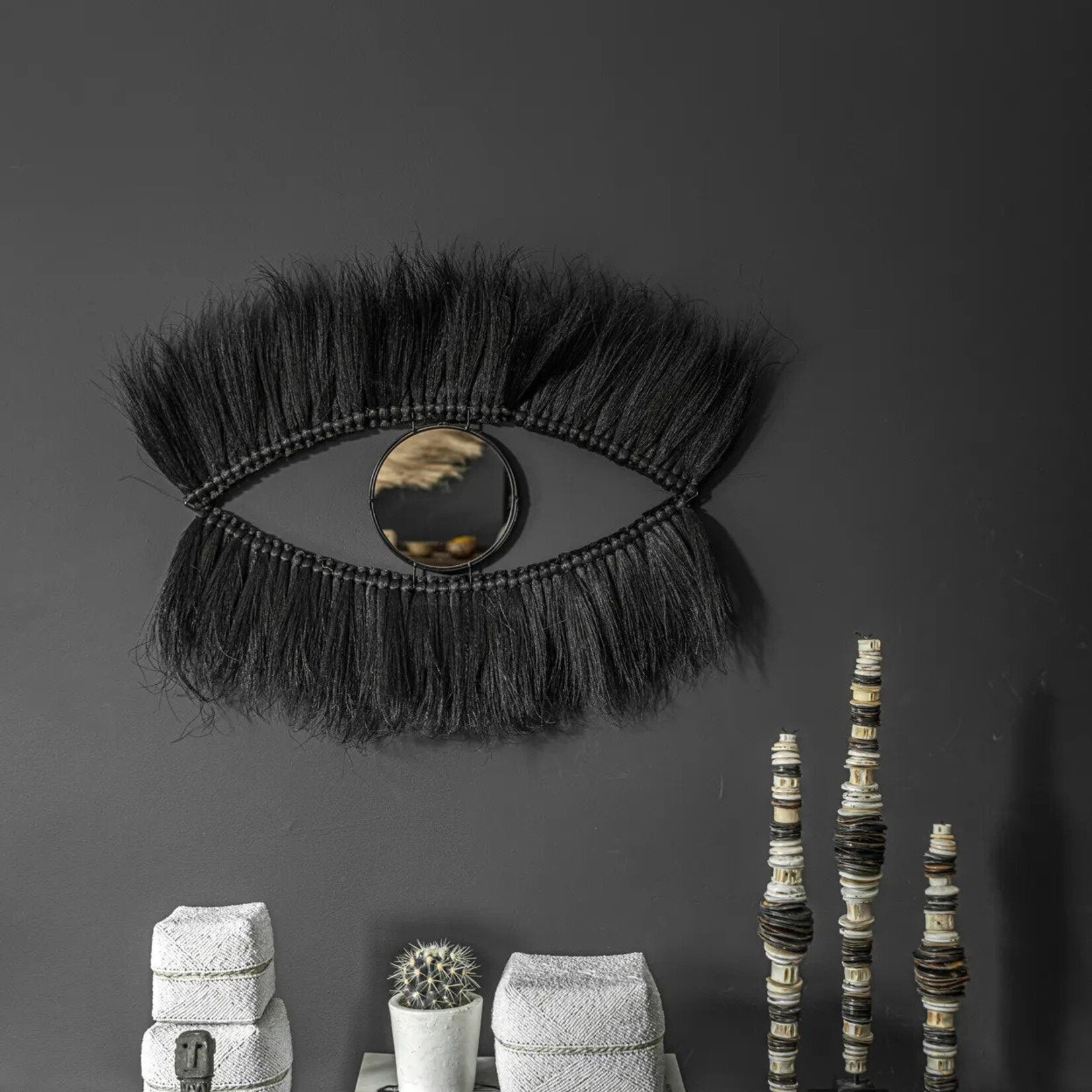 Bazar Bizar Antwerp The Black Eye Mirror - Black