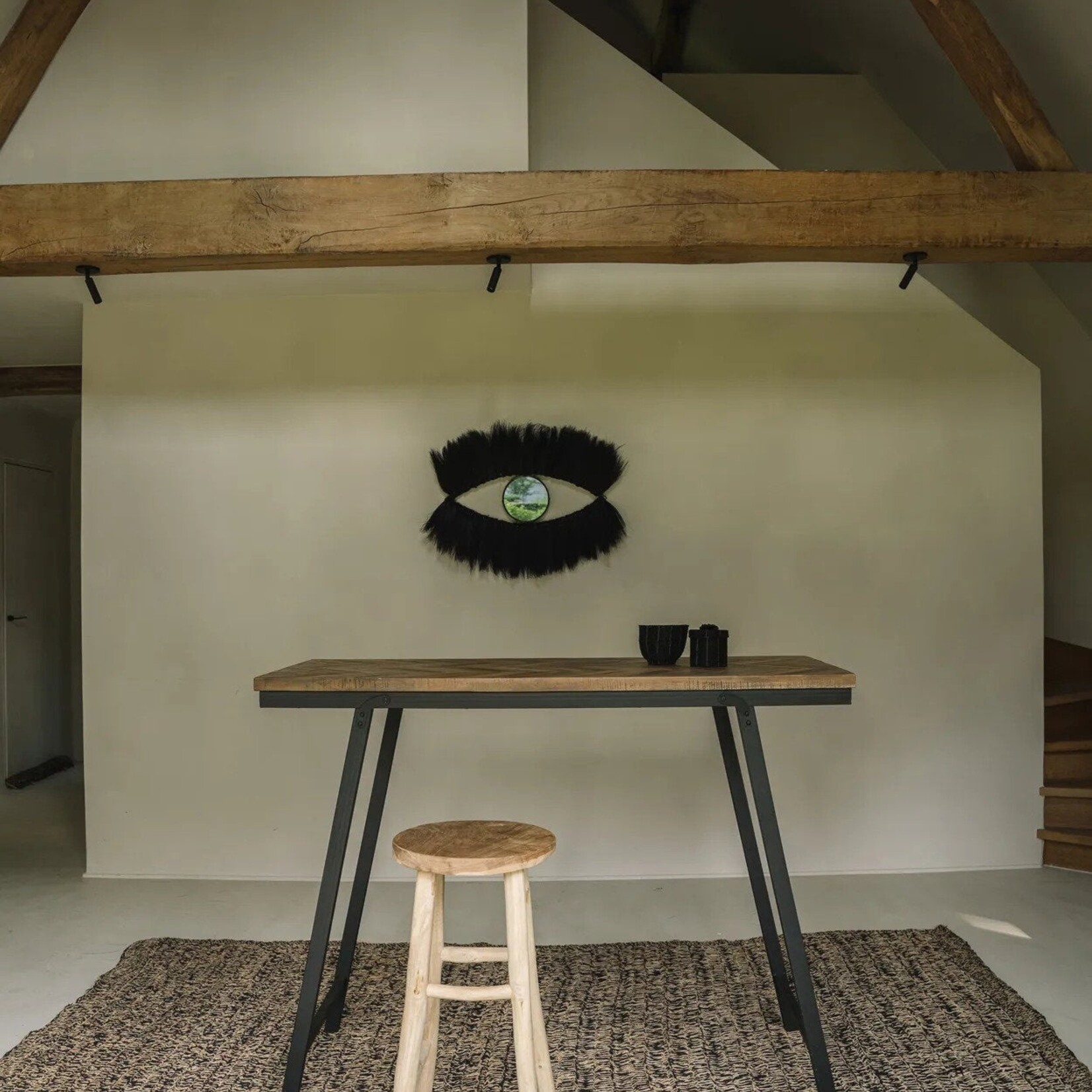 Bazar Bizar Antwerp The Black Eye Mirror - Black
