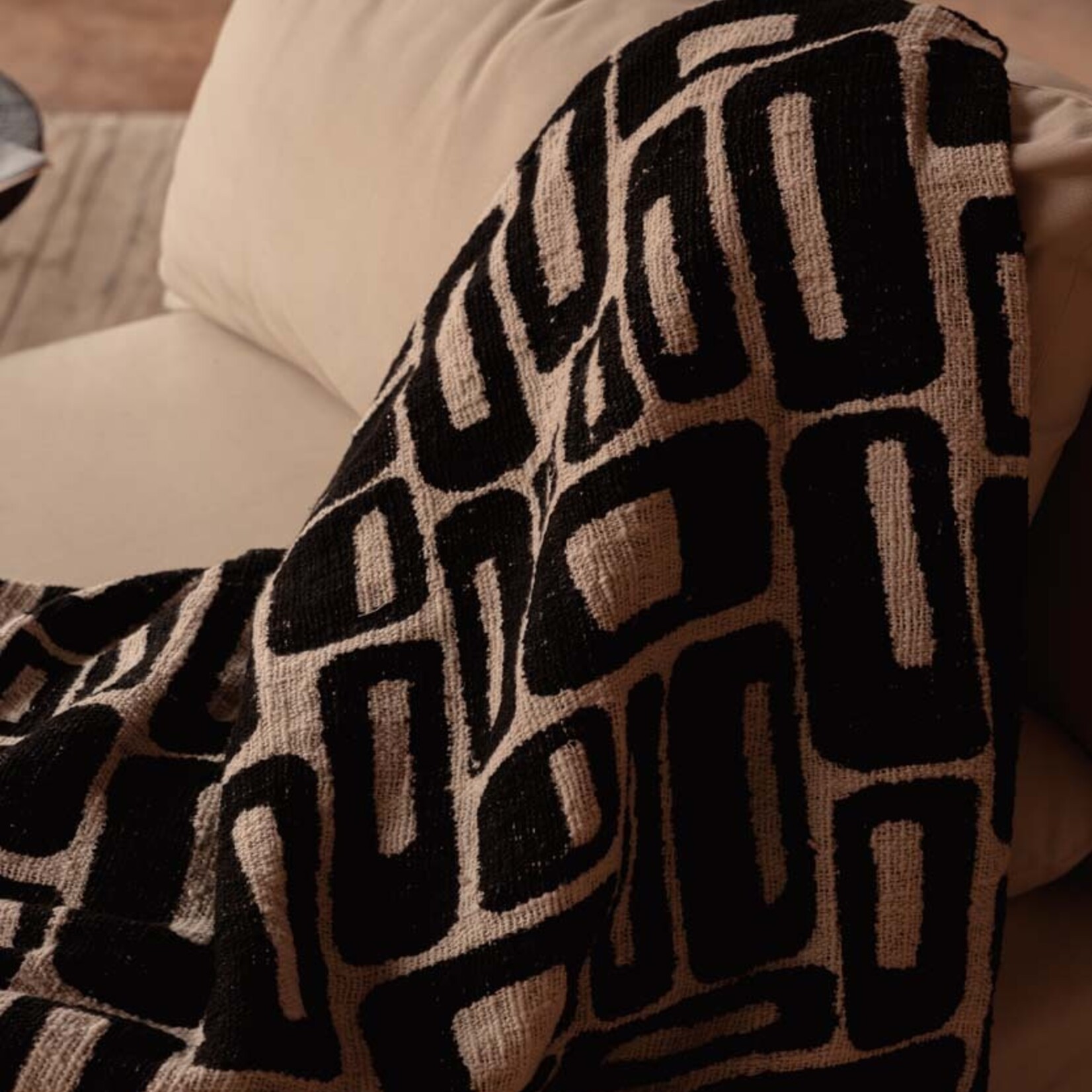 Bazar Bizar Antwerp The Aztec Bed Throw - Natural Black