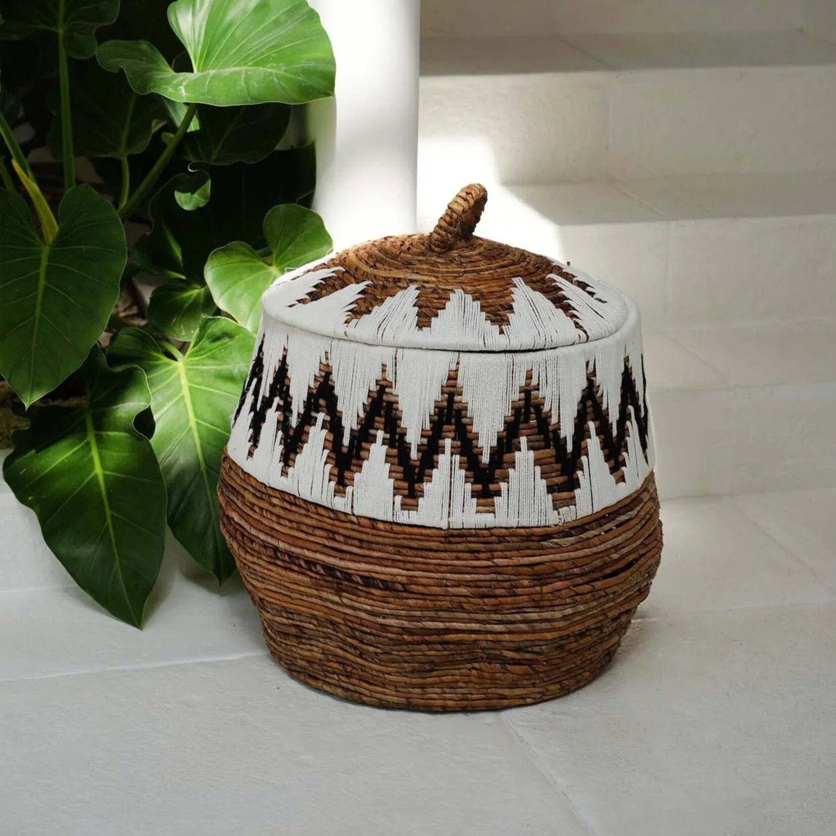 Bazar Bizar Antwerp The Little Bay Beach Basket - Natural White - L