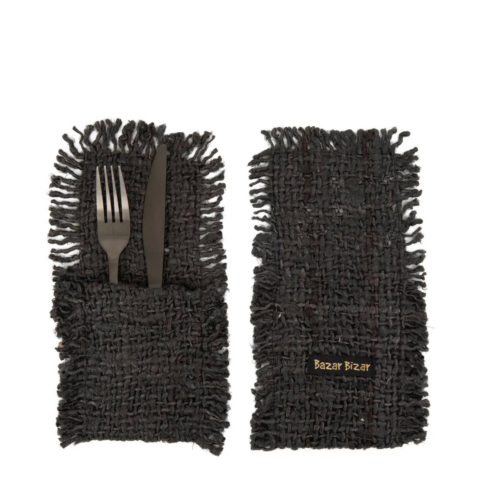Bazar Bizar Antwerp The Oh My Gee Cutlery Holder - Black Navy - Set of 4