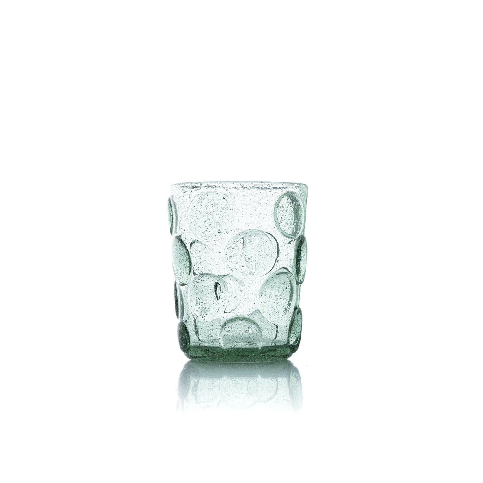 Bazar Bizar Antwerp The Frosted Dot Water Glass - Aqua