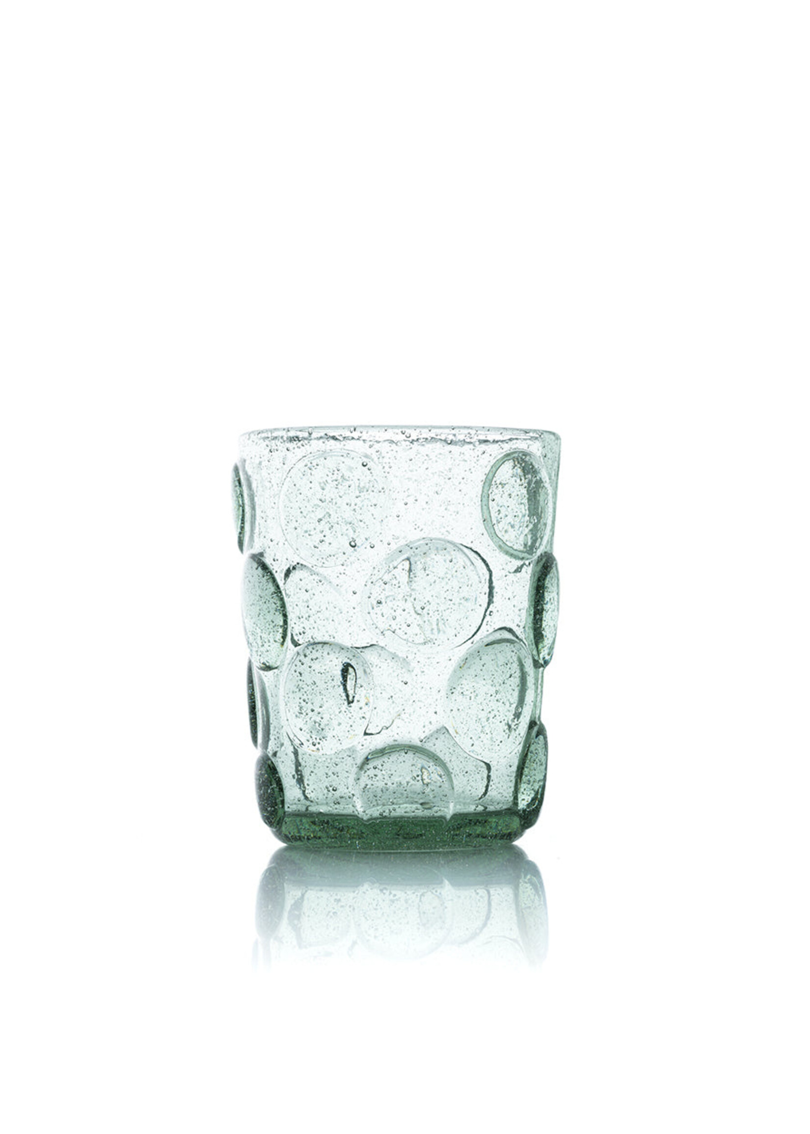 Bazar Bizar Antwerp The Frosted Dot Water Glass - Aqua