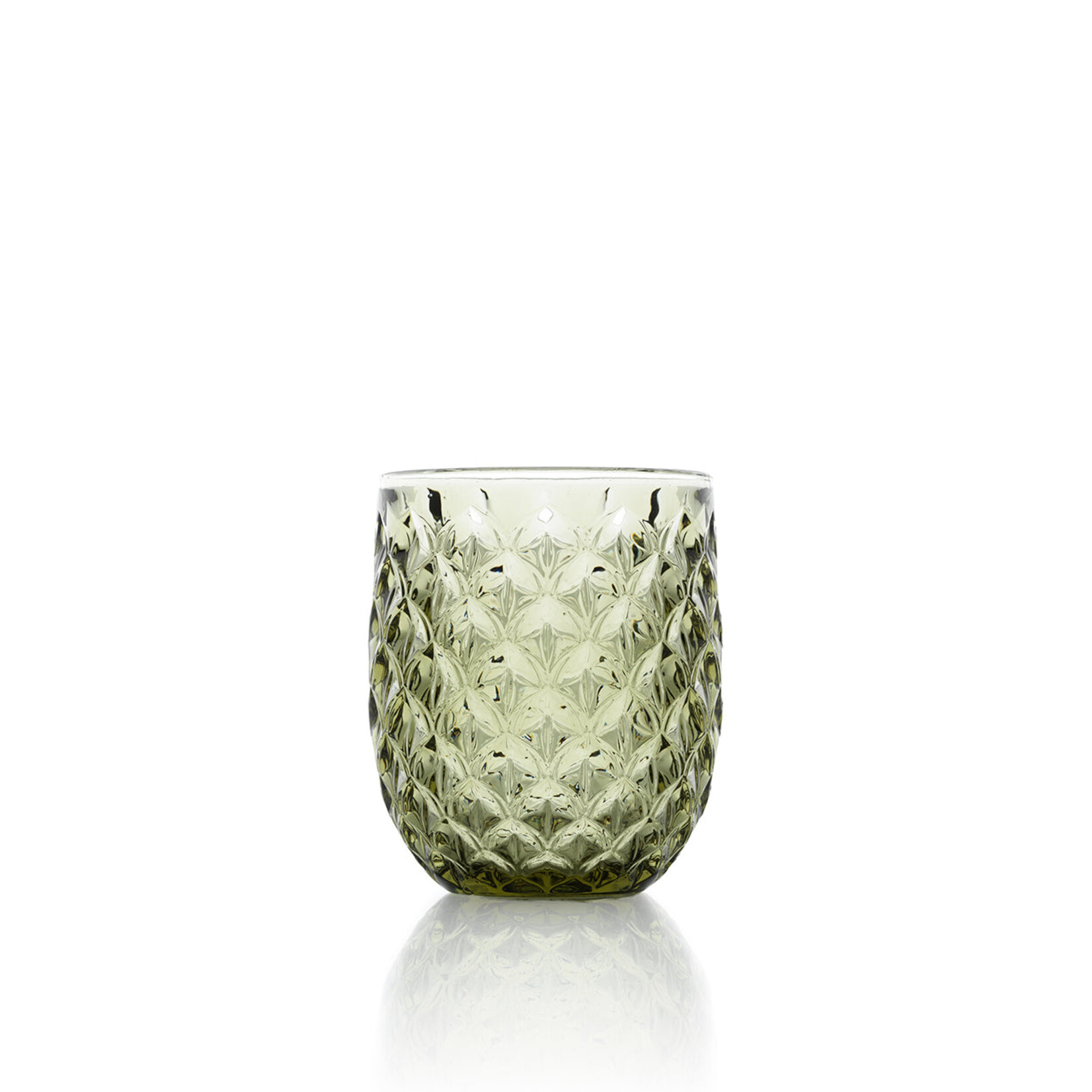 Bazar Bizar Antwerp The Starbeam Water Glass - Olive Green