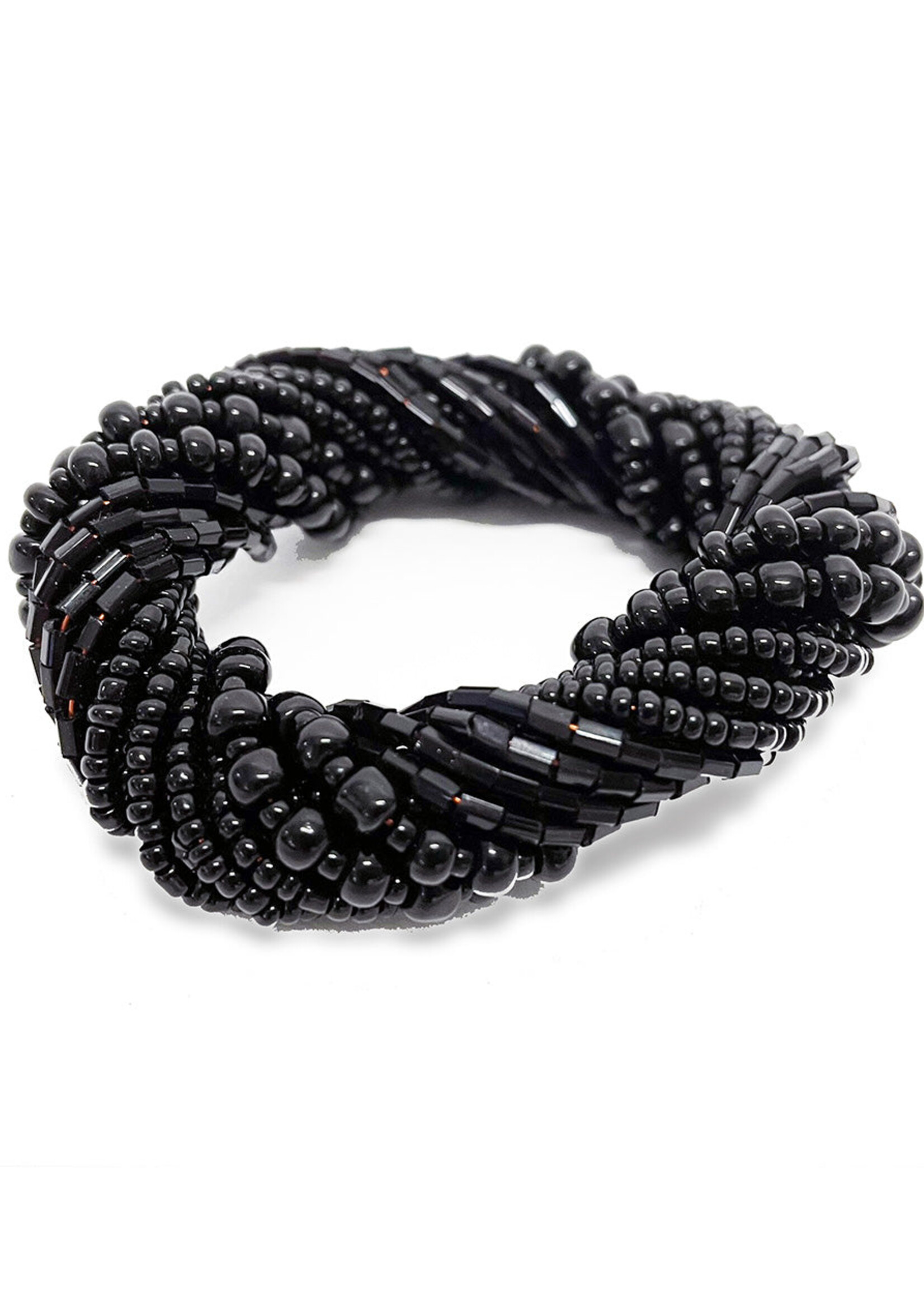 Bazar Bizar Antwerp The Beaded Napkin Ring - Black