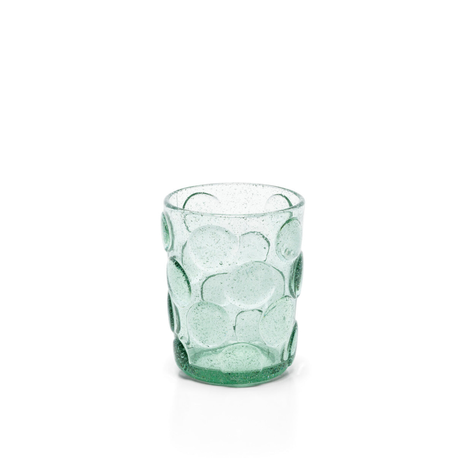Bazar Bizar Antwerp The Frosted Dot Water Glass - Aqua