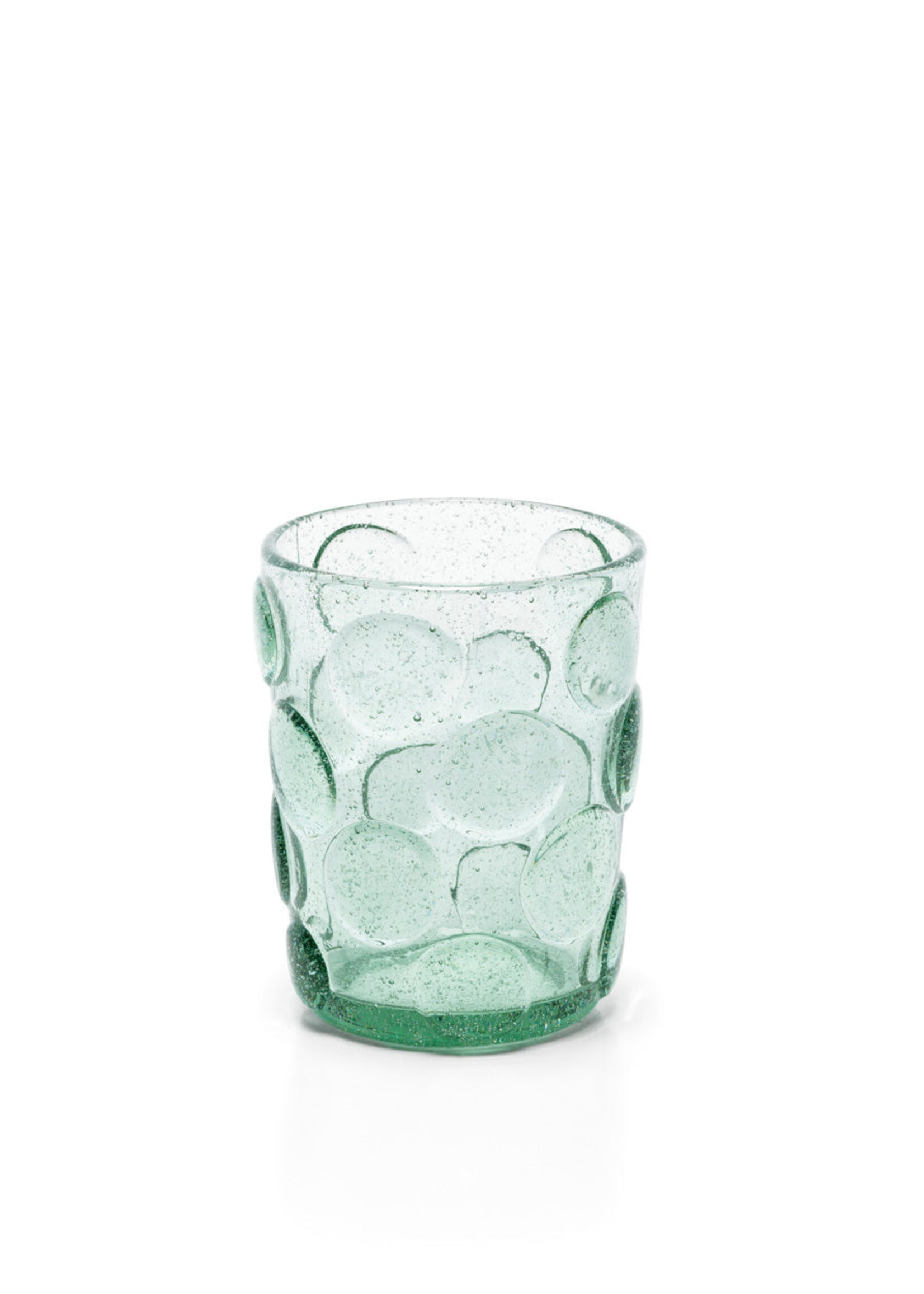 Bazar Bizar Antwerp The Frosted Dot Water Glass - Aqua