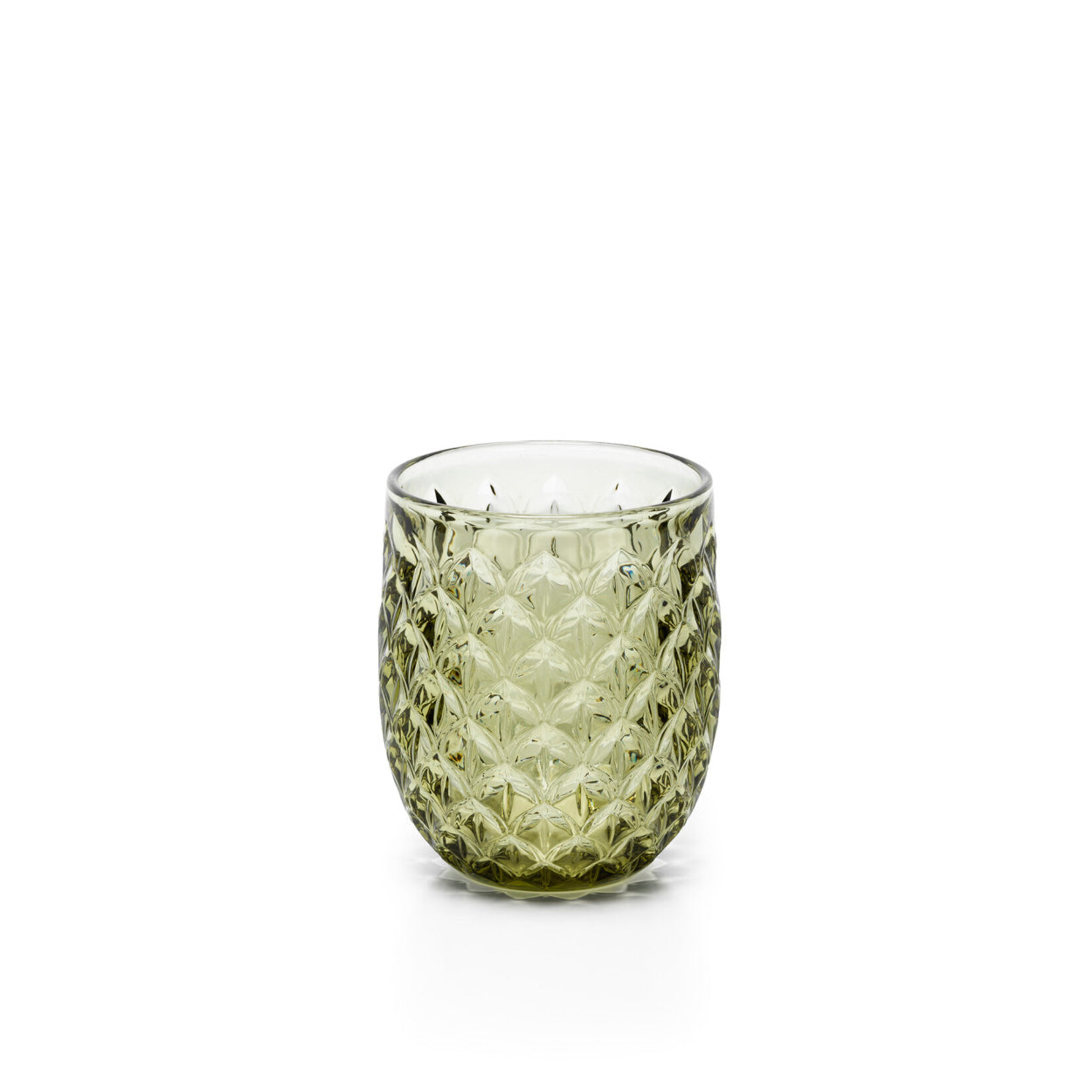 Bazar Bizar Antwerp The Starbeam Water Glass - Olive Green