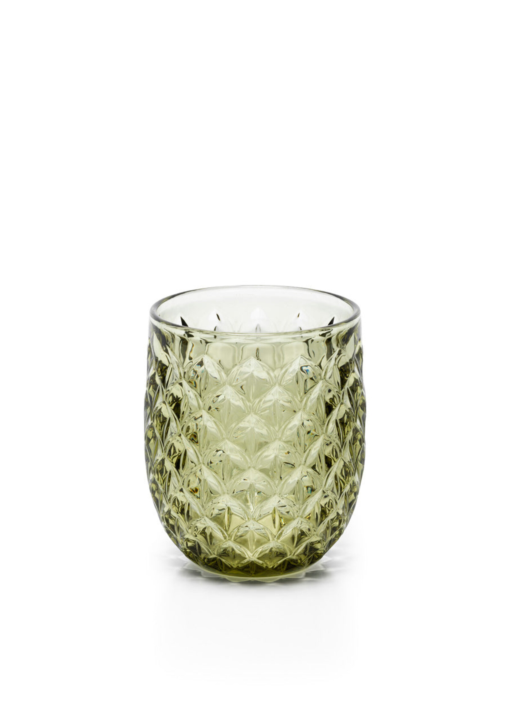 Bazar Bizar Antwerp The Starbeam Water Glass - Olive Green