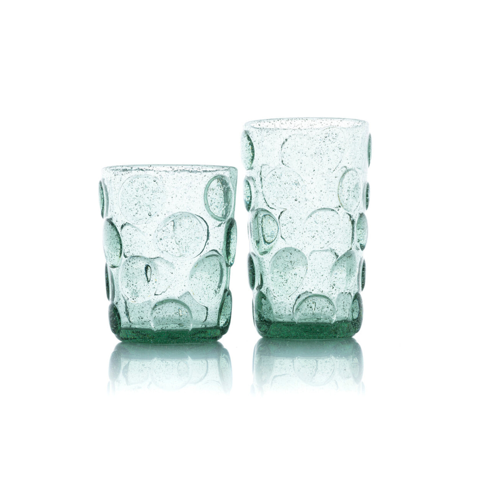 Bazar Bizar Antwerp The Frosted Dot Water Glass - Aqua