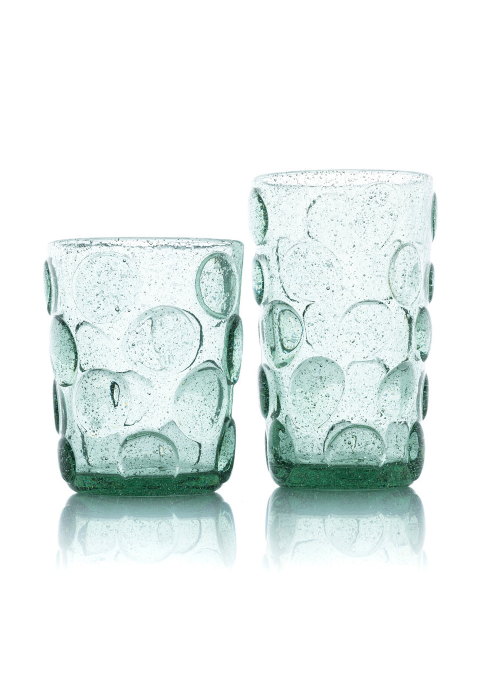 Bazar Bizar Antwerp The Frosted Dot Water Glass - Aqua