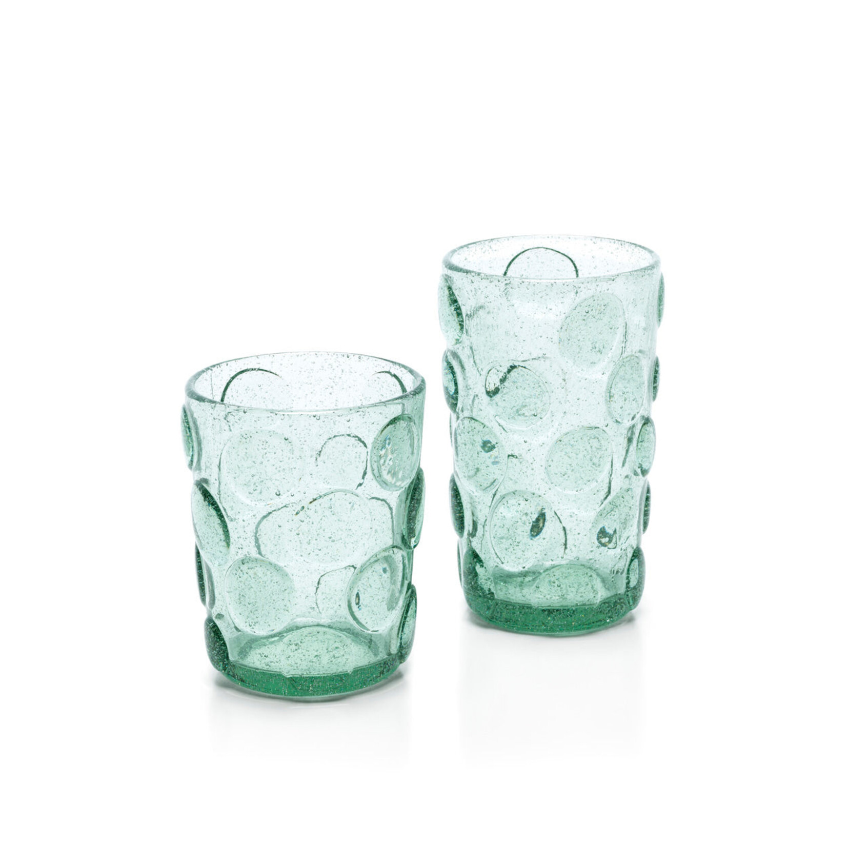 Bazar Bizar Antwerp The Frosted Dot Water Glass - Aqua