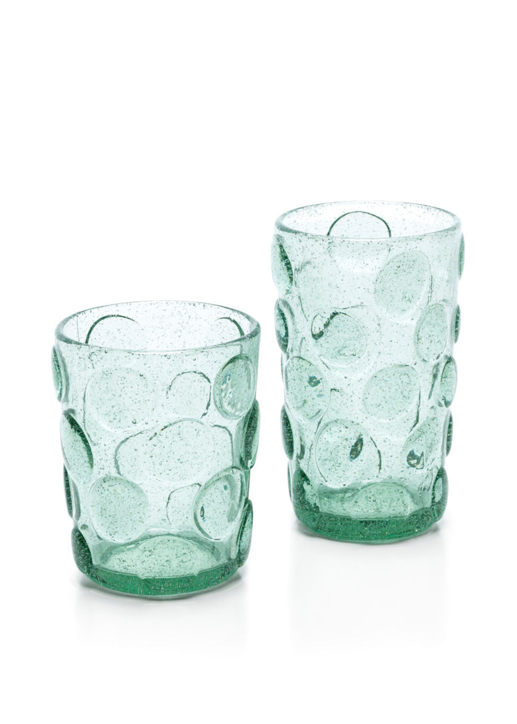 Bazar Bizar Antwerp The Frosted Dot Water Glass - Aqua
