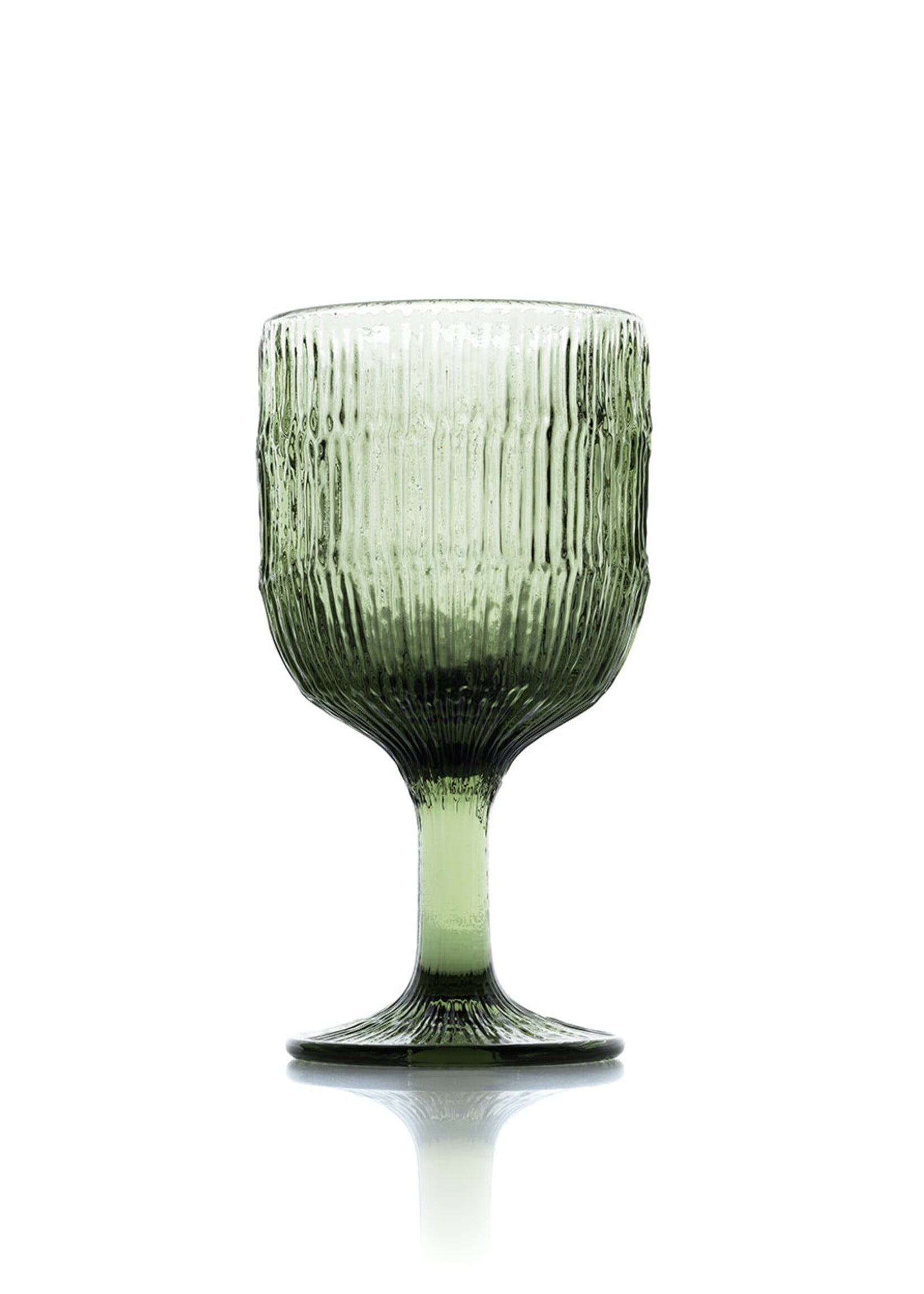 Bazar Bizar Antwerp The Moss Ripple Wine Glass - Green
