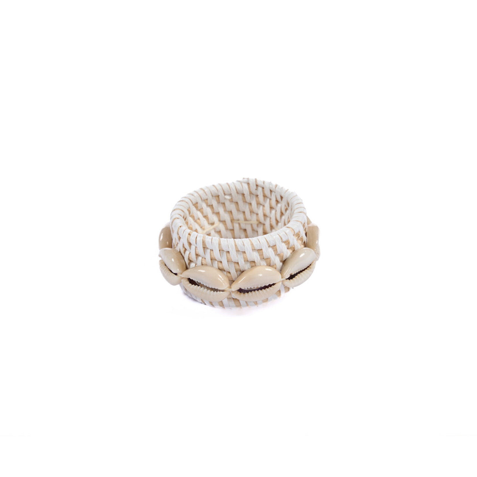 Bazar Bizar Antwerp The Rattan Shell Napkin Ring - White