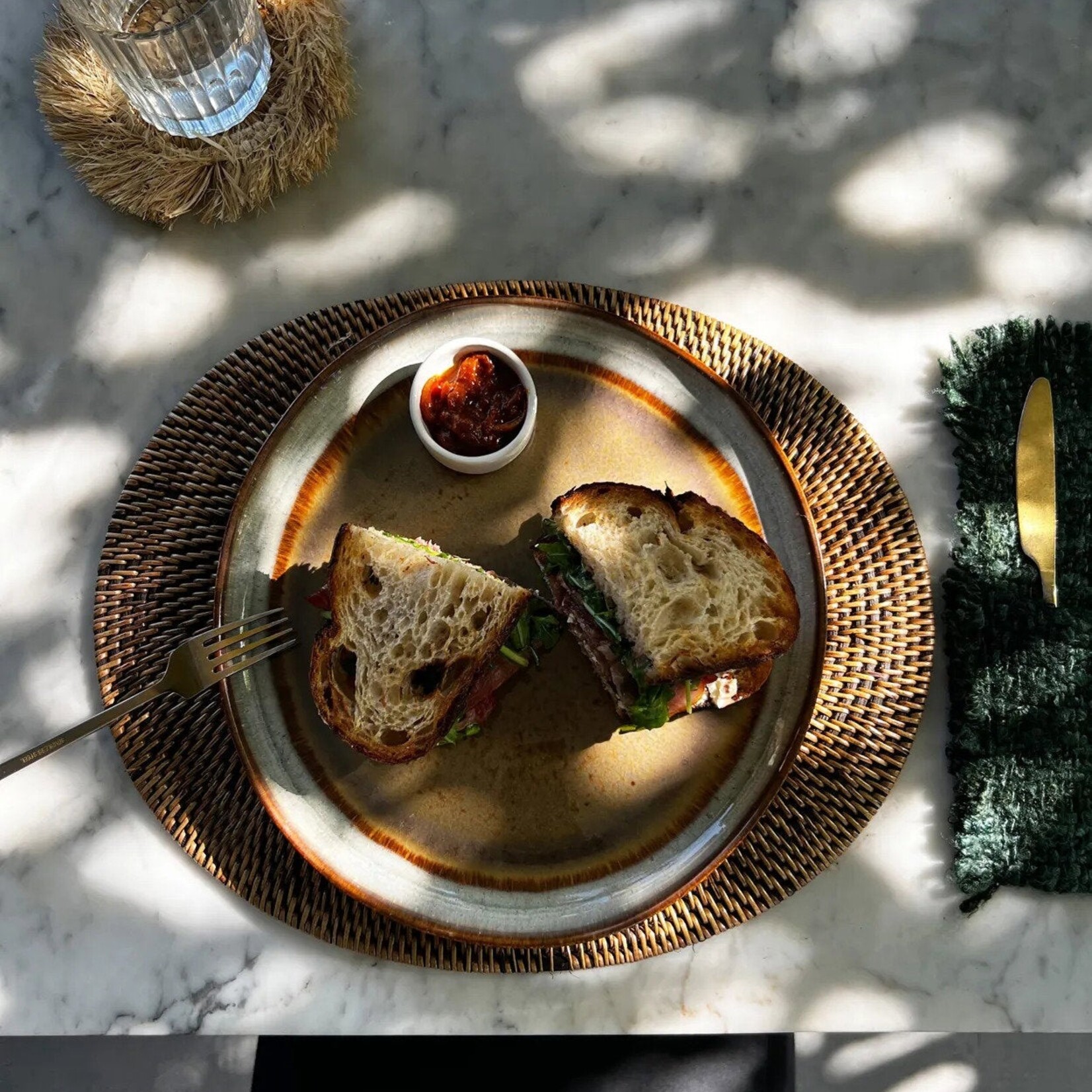 Bazar Bizar Antwerp The Colonial Oval Placemat - Natural Brown