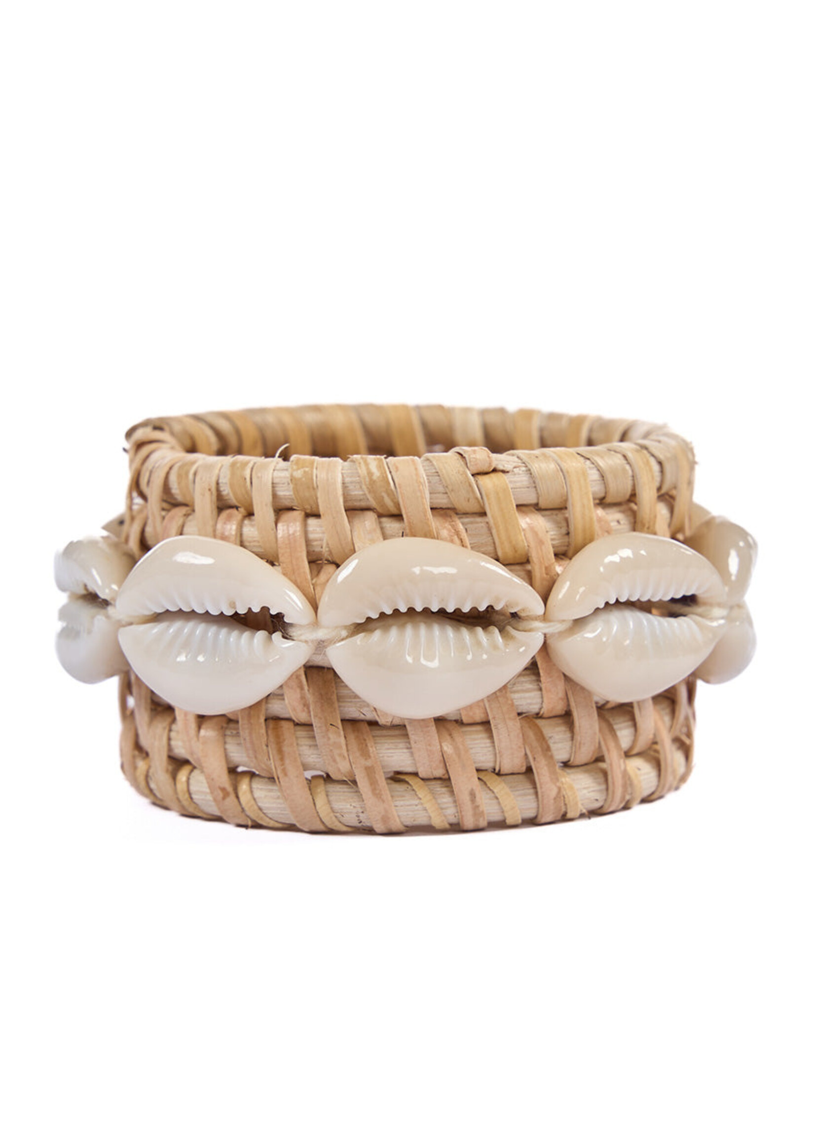 Bazar Bizar Antwerp The Rattan Shell Napkin Ring - Natural White