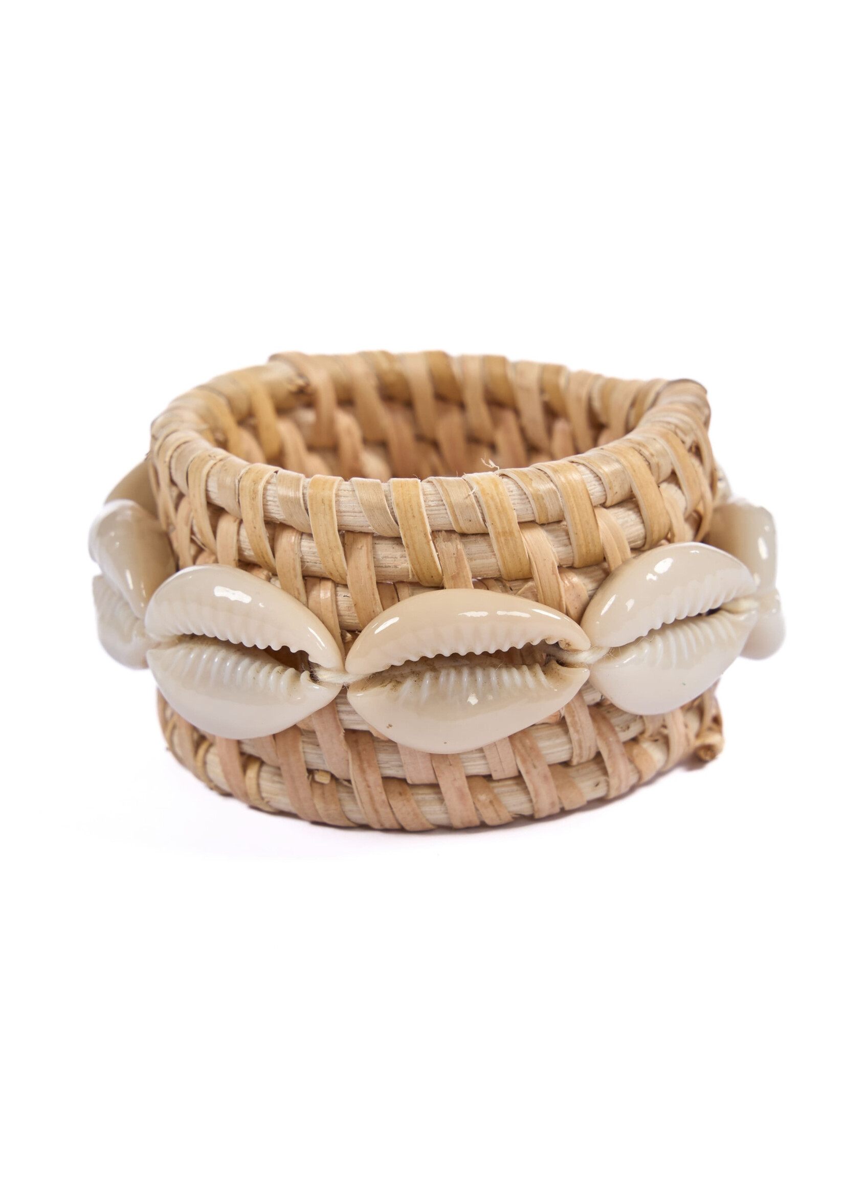 Bazar Bizar Antwerp The Rattan Shell Napkin Ring - Natural White