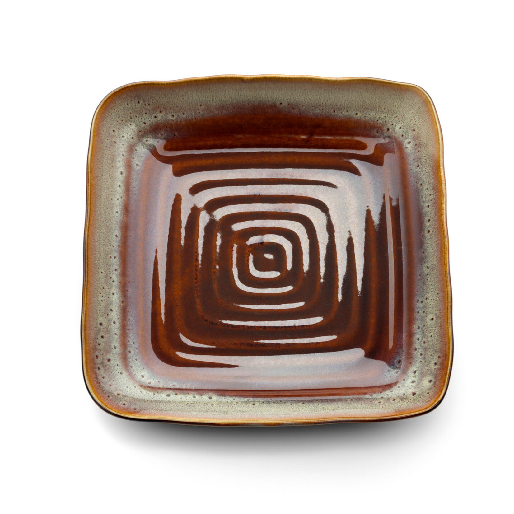 Bazar Bizar Antwerp The Smoked Horizon Square Plate - Brown Grey - M
