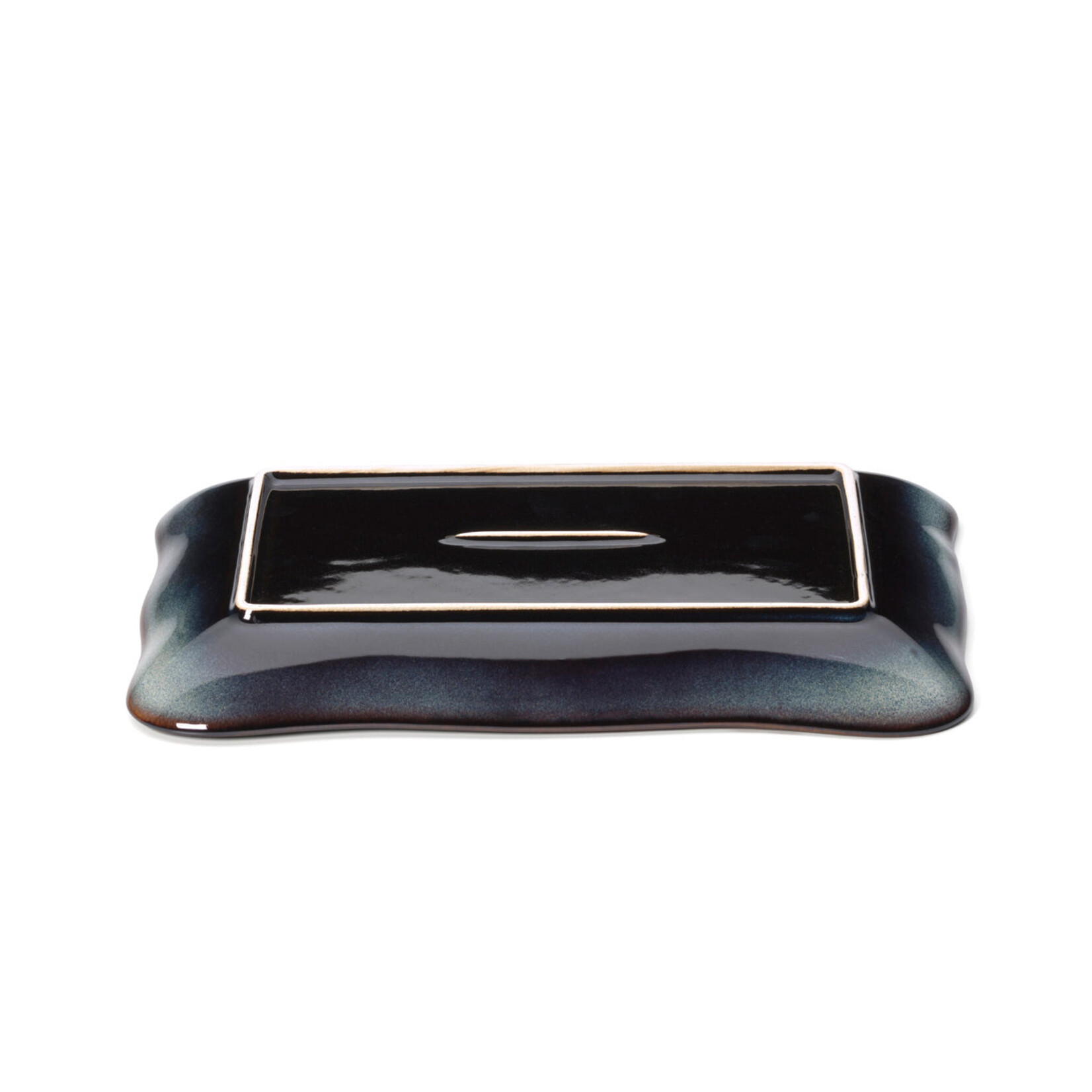 Bazar Bizar Antwerp The Lotus Ice Rectangular Plate - Grey Brown - L