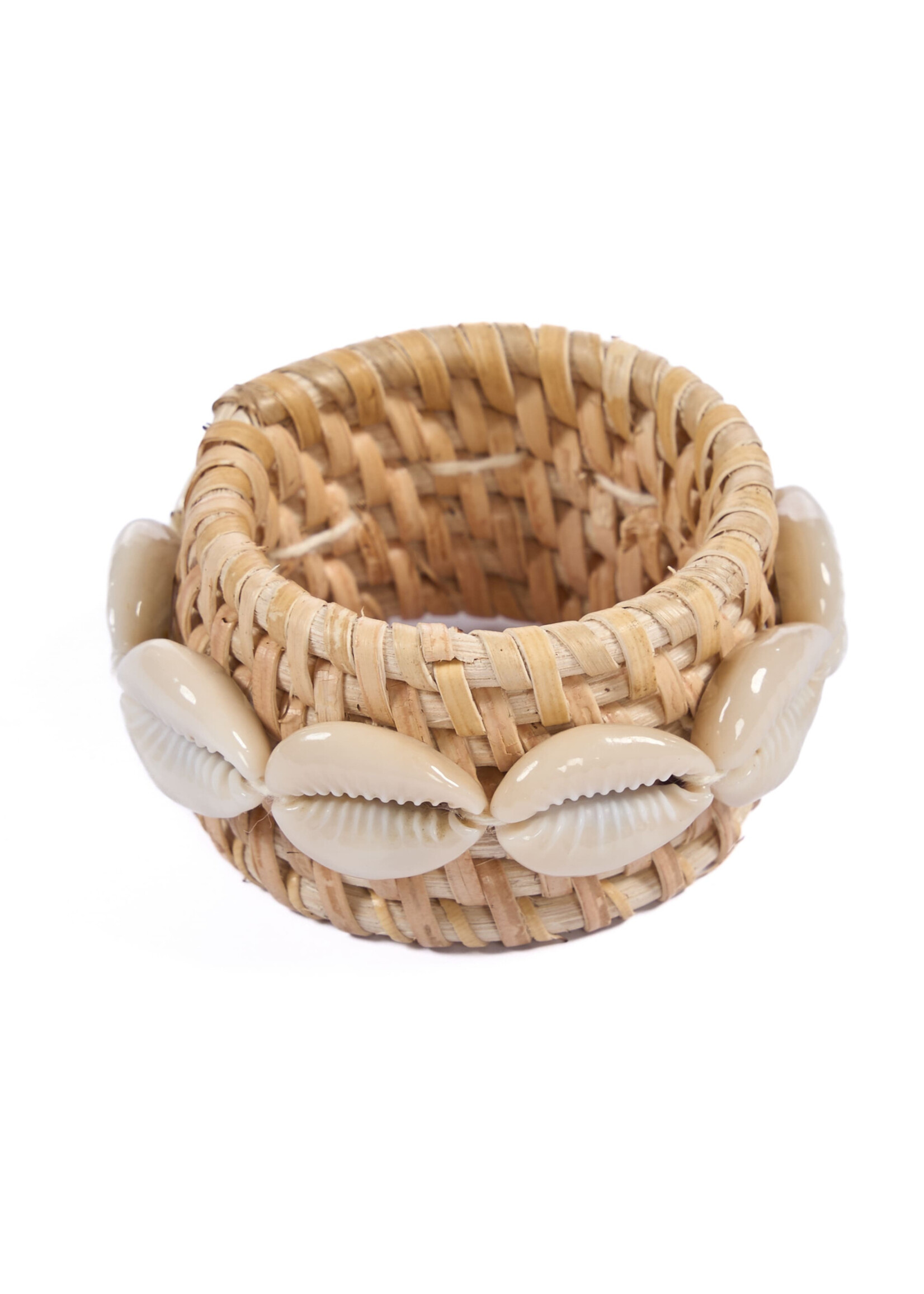 Bazar Bizar Antwerp The Rattan Shell Napkin Ring - Natural White