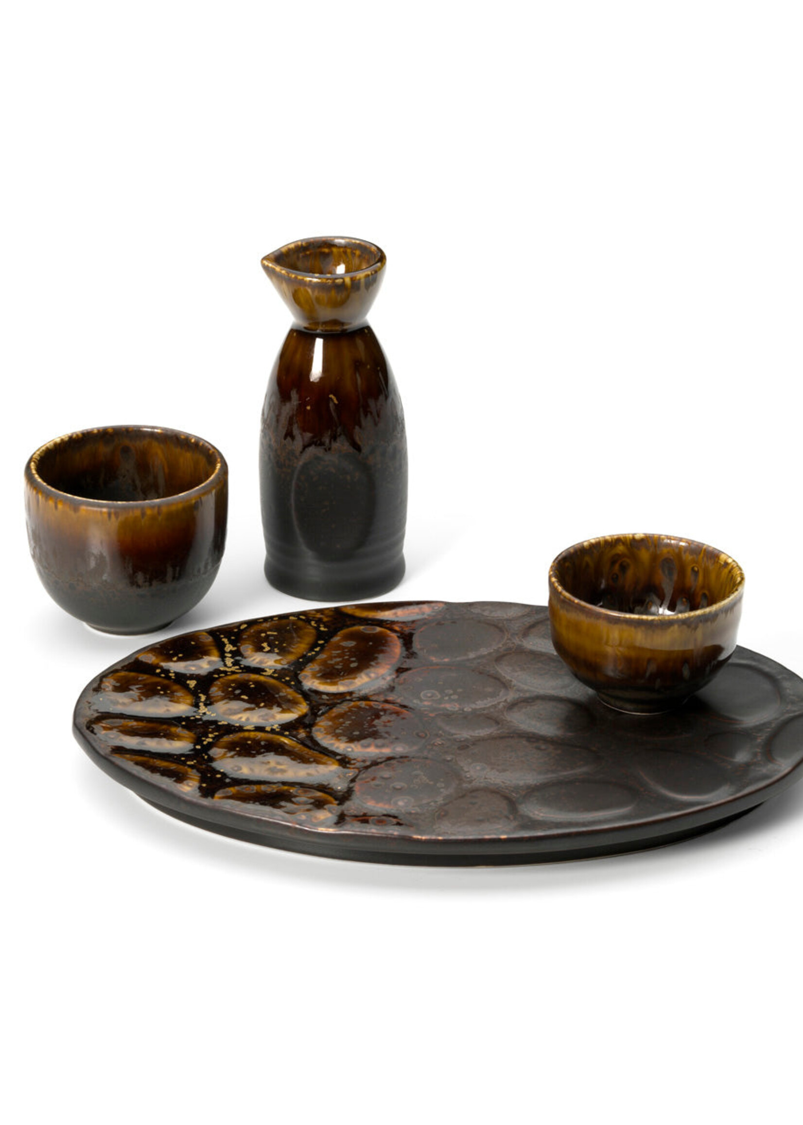 Bazar Bizar Antwerp The Merapi Oval Plate - Brown