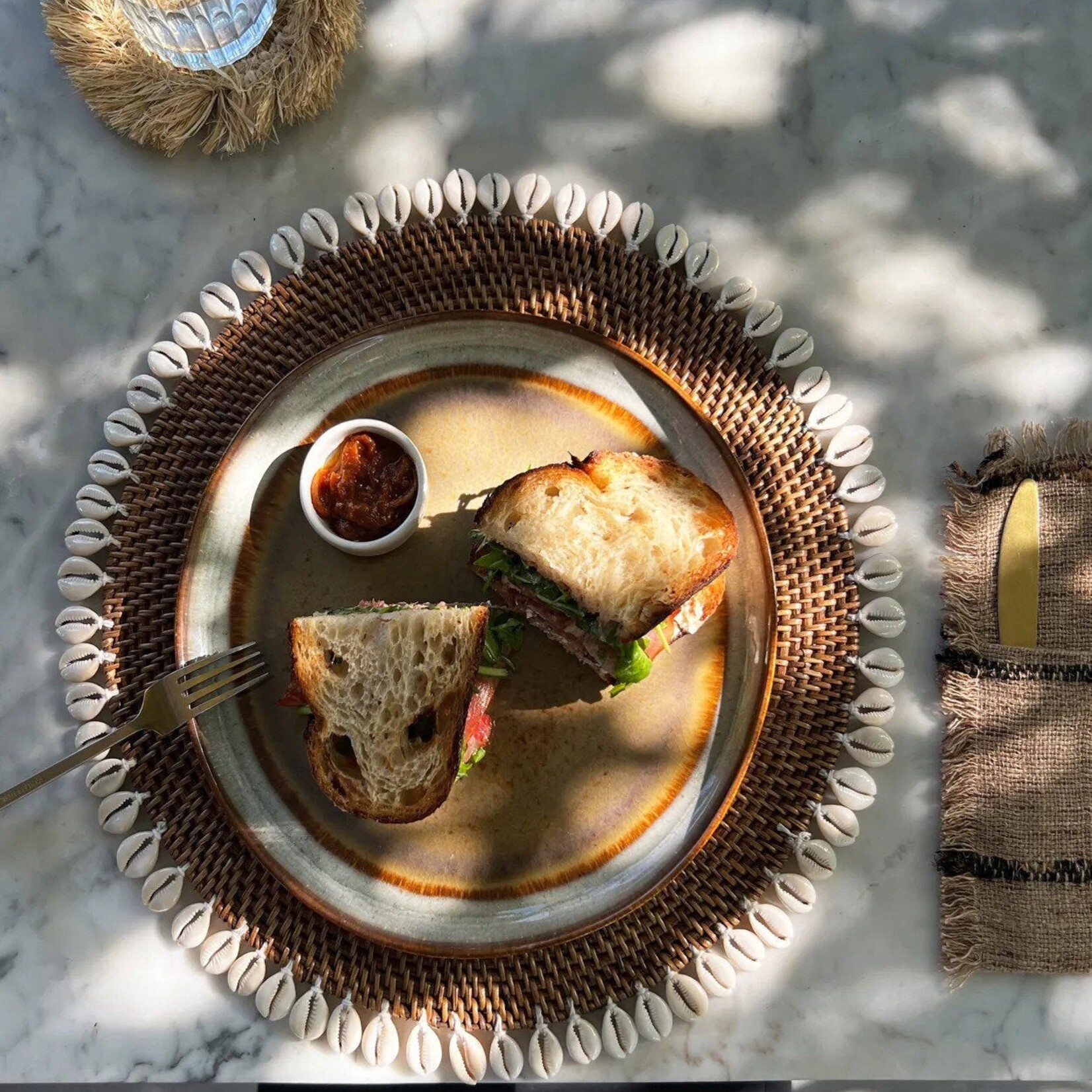 Bazar Bizar Antwerp The Colonial Shell Placemat - Natural Brown