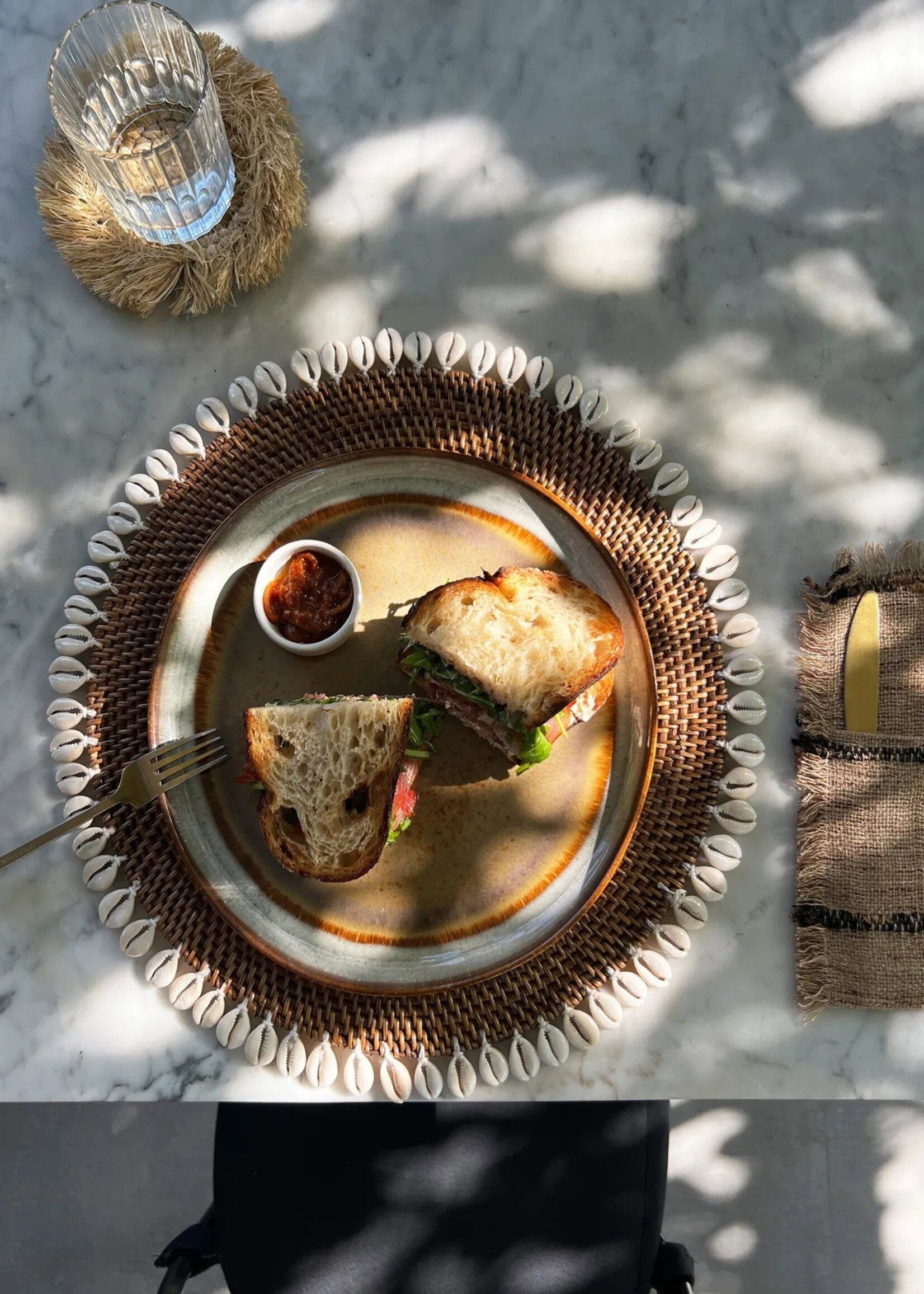 Bazar Bizar Antwerp The Colonial Shell Placemat - Natural Brown